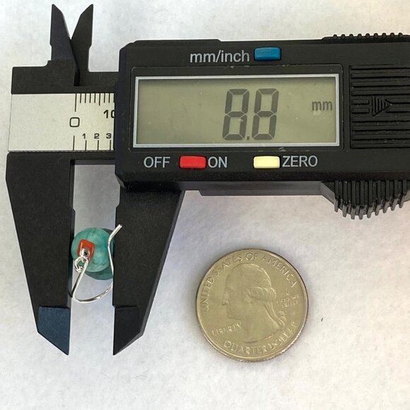 Sterling Silver 925 1.7" Faceted Turquoise Red Coral Beaded Dangle Drop Earrings - Picture 15 of 16